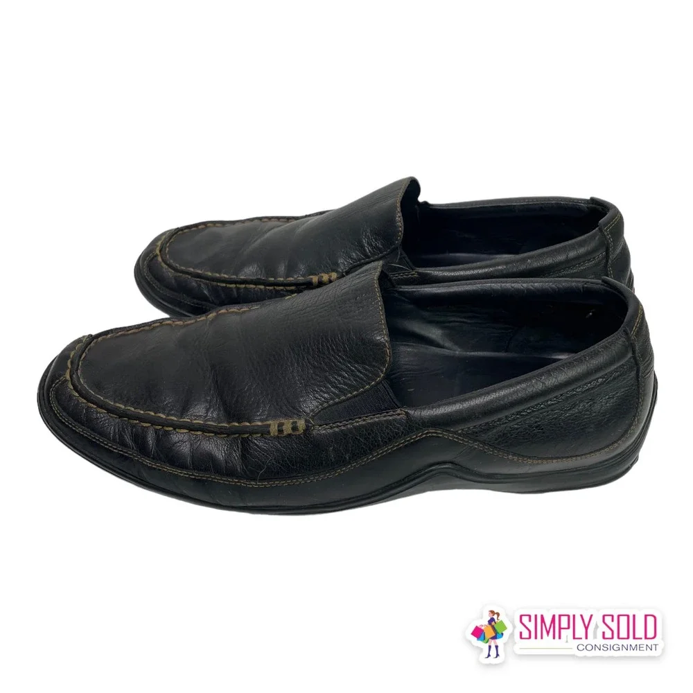 Cole Haan‎ Men's Driving Loafers Shoes Black Leather Slip-On Closed-Toe Sz 10M